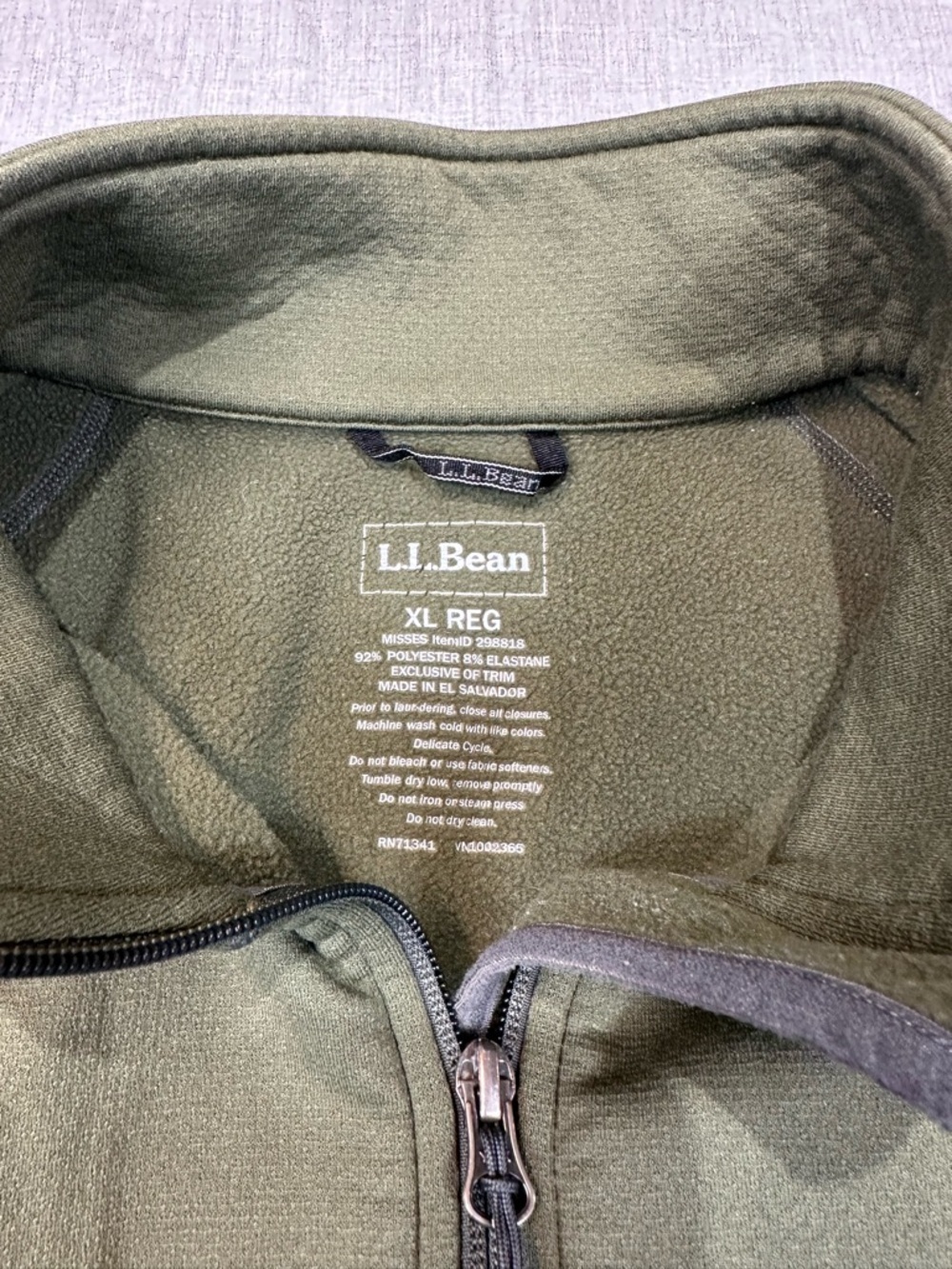 L.L. Bean Olive Zip-Up Active Vest - Picture 3 of 6